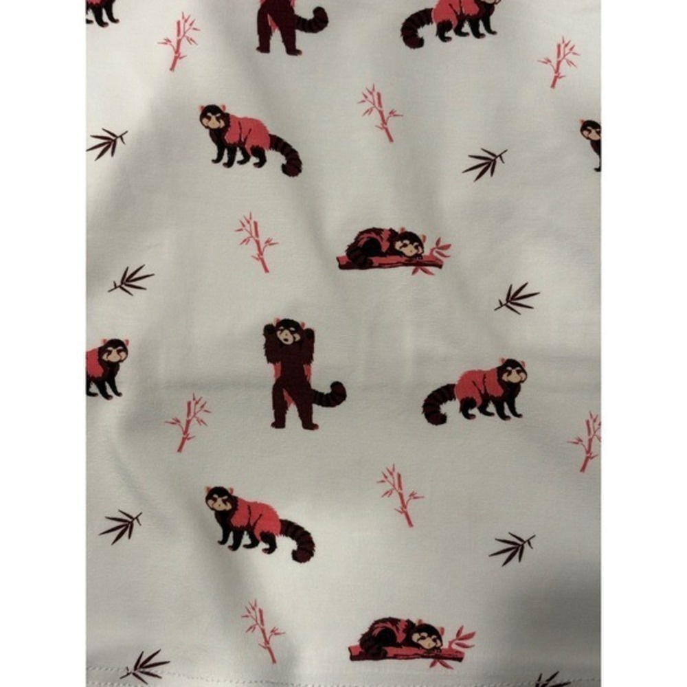 Red Panda Bamboo Print V-Neck Cami Spaghetti Strap Tank Top White Pink S/M - Picture 3 of 4